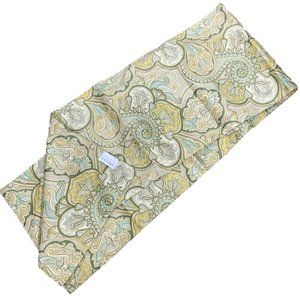 Waverly Table Runner Green Yellow Paisley Machine Washable 11" X 71"